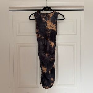 SHEIN Black and Tan Tie-Dye Dress